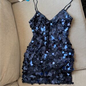 Meshki Navy Sequin Mini Dress